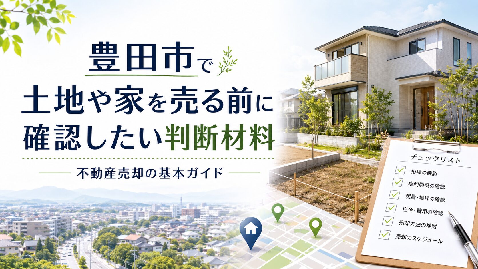 愛知県豊田市で土地や家を売る前に確認したい判断材料 不動産売却の基本ガイド