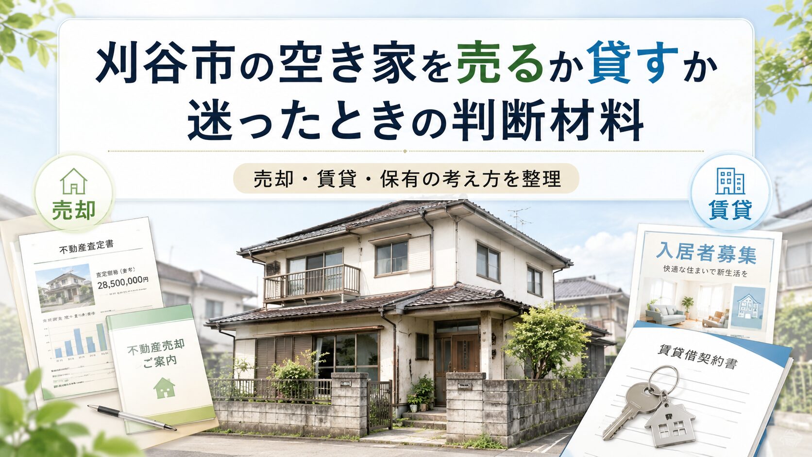 刈谷市の空き家を売るか貸すか迷った時の判断材料 売却・賃貸・保有の考え方を整理