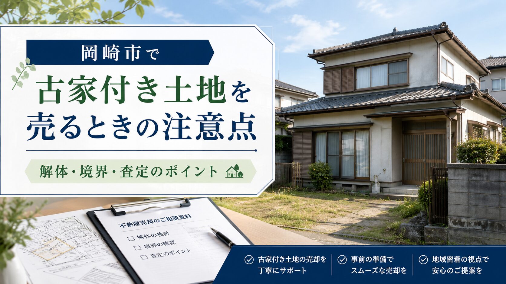 岡崎市で古家付き土地を売るときの注意点｜解体・境界・相続の確認ポイント