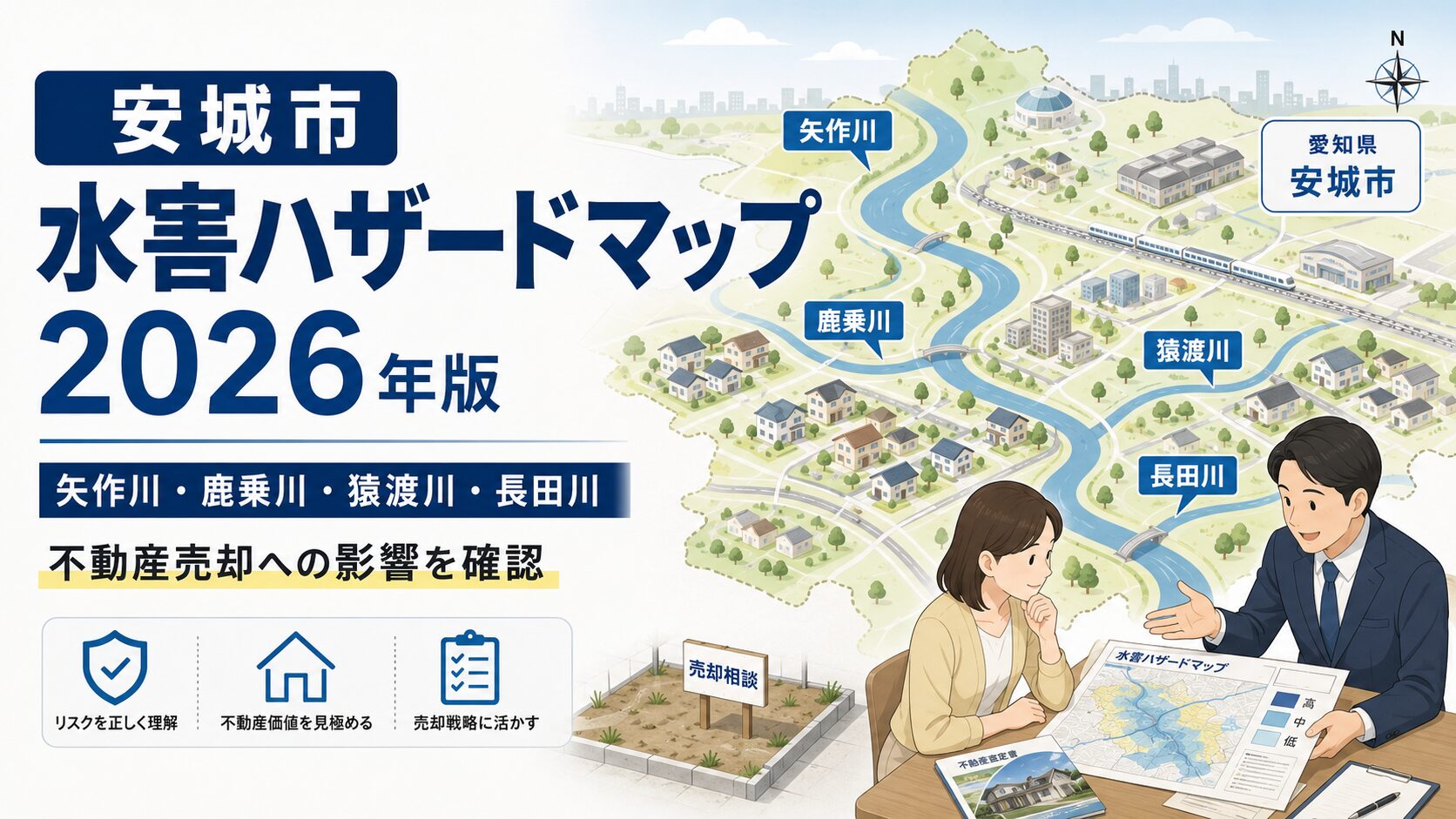 安城市水害ハザードマップ2026年版の見方｜不動産売却への影響