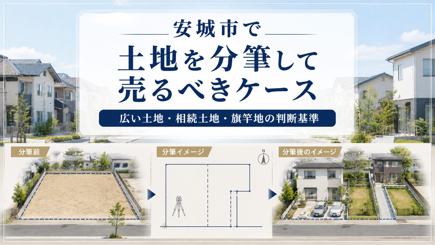 安城市で土地を分筆して売るべきケース｜広い土地・相続土地・旗竿地の判断基準