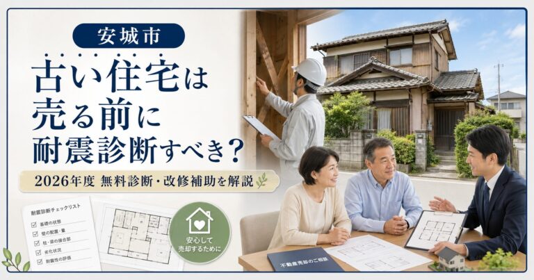 安城市の古い住宅は売る前に耐震診断すべき？2026年度の無料診断・改修補助を解説
