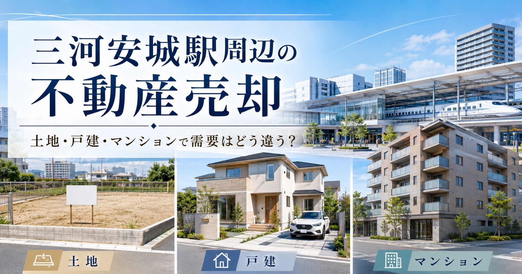 三河安城駅周辺の不動産売却｜土地・戸建・マンションで異なる需要と売り方