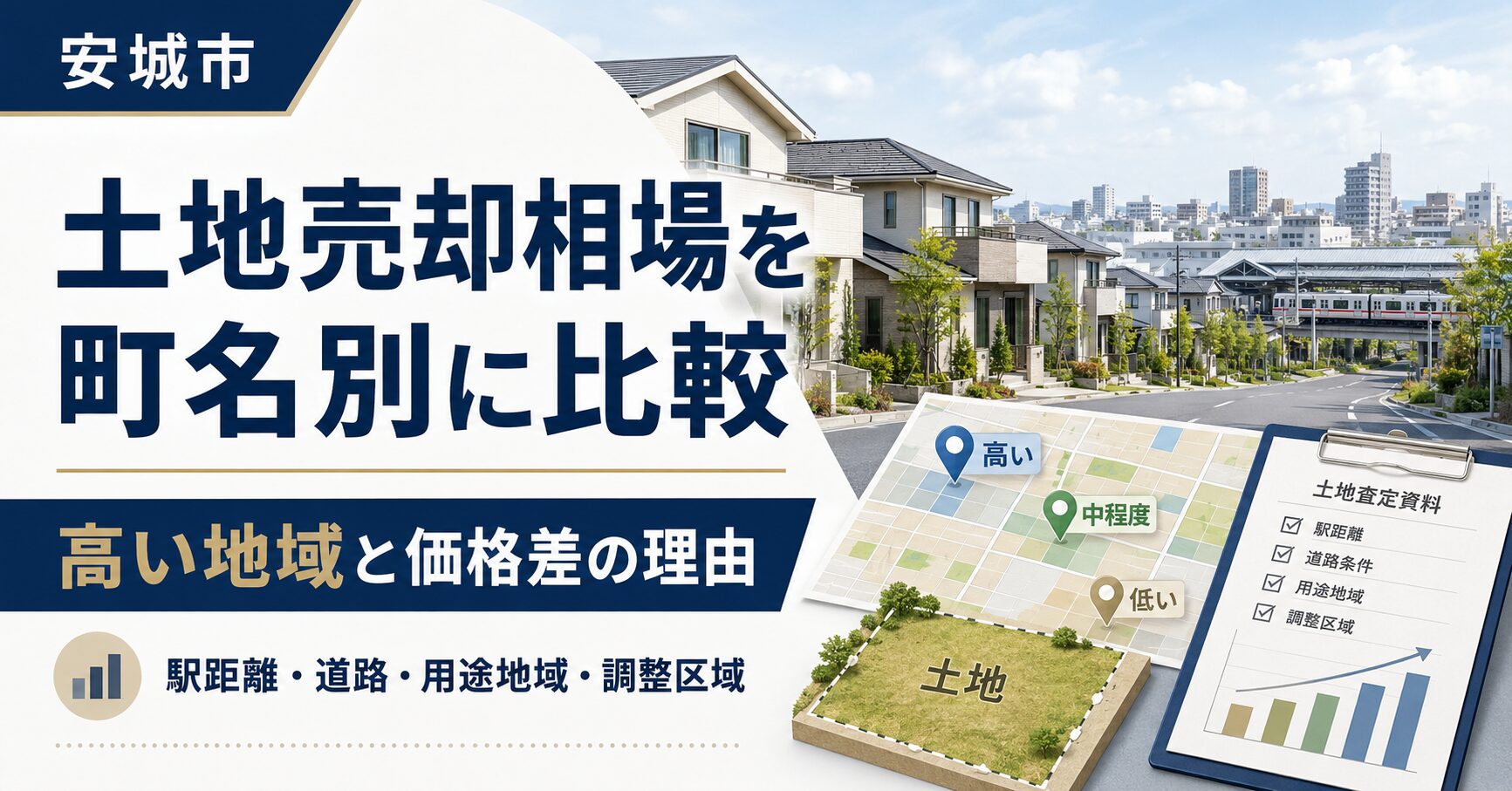 安城市の土地売却相場を町名別に比較｜高い地域と価格差の理由