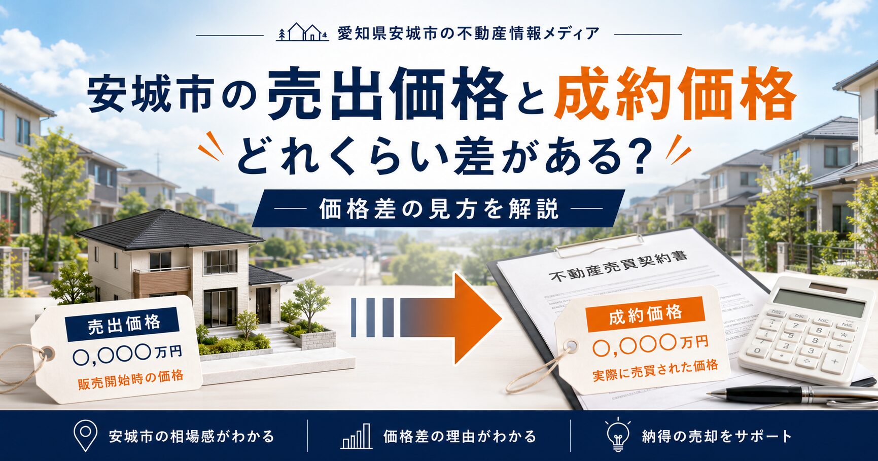安城市の売出価格と成約価格にはどれくらい差がある？価格差の正しい見方
