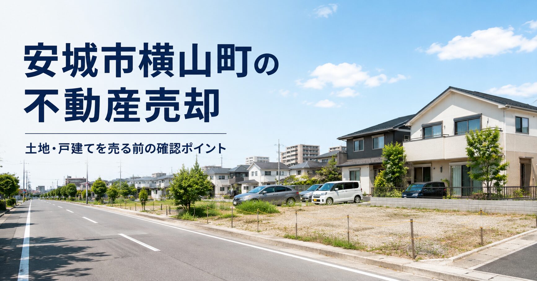 安城市横山町で不動産売却する前に確認したいこと｜土地・戸建ての判断ポイント