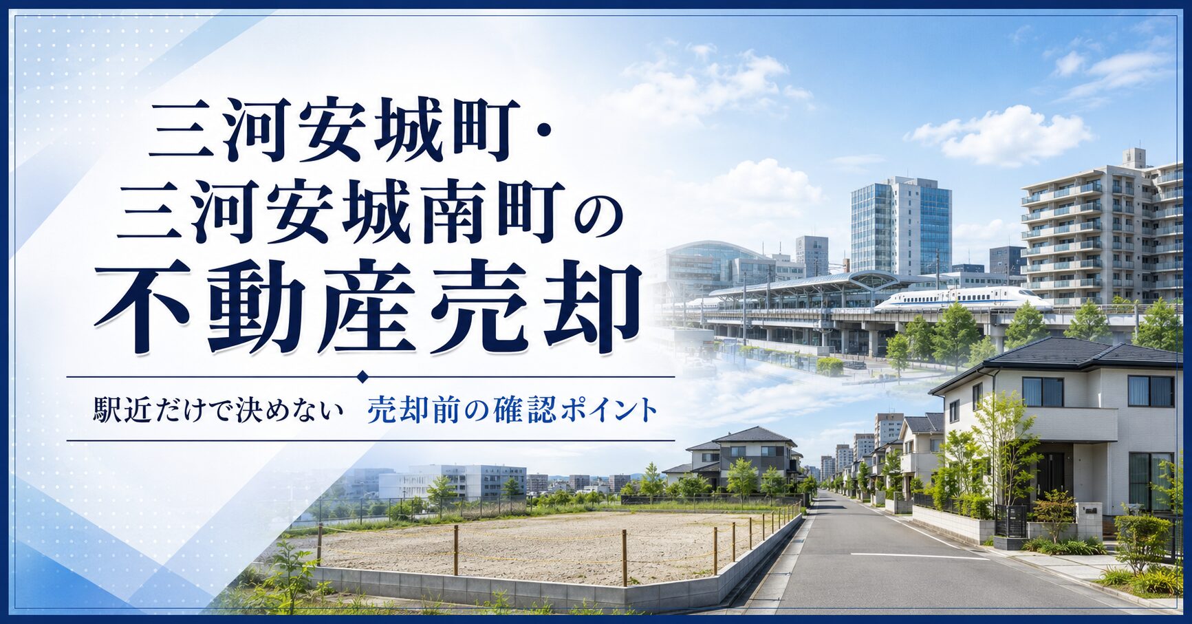 安城市三河安城町・三河安城南町の不動産売却｜町名別の確認ポイント