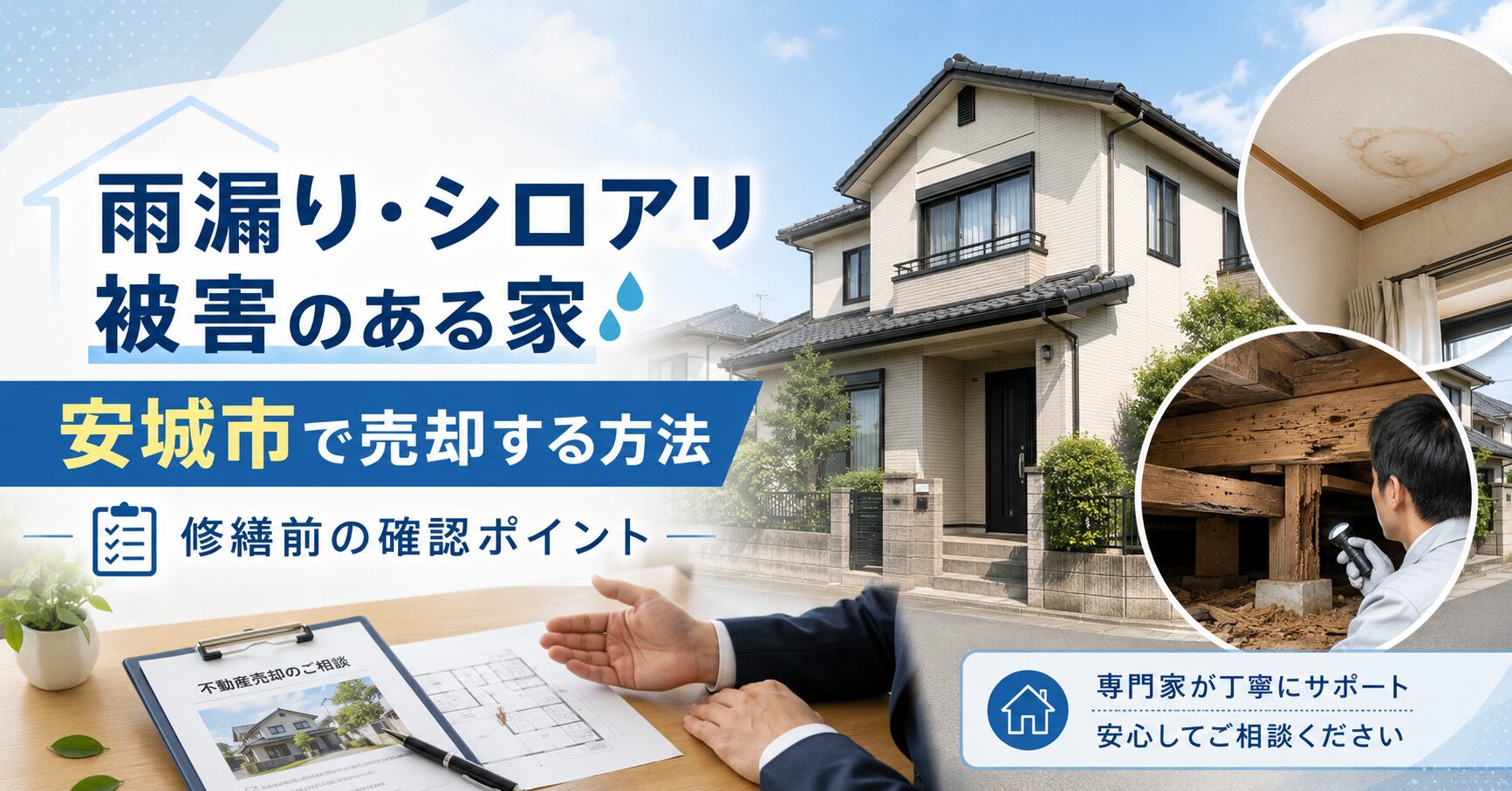 安城市で雨漏り・シロアリ被害のある家を売却する方法