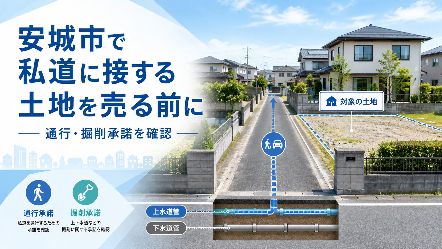 安城市で私道に接する土地を売る前に確認したい通行・掘削承諾