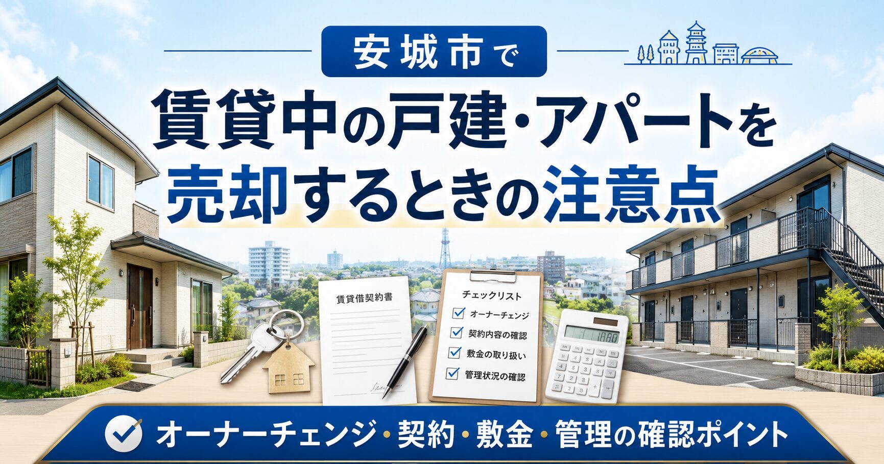 安城市で賃貸中の戸建・アパートを売却するときの注意点｜オーナーチェンジの確認事項