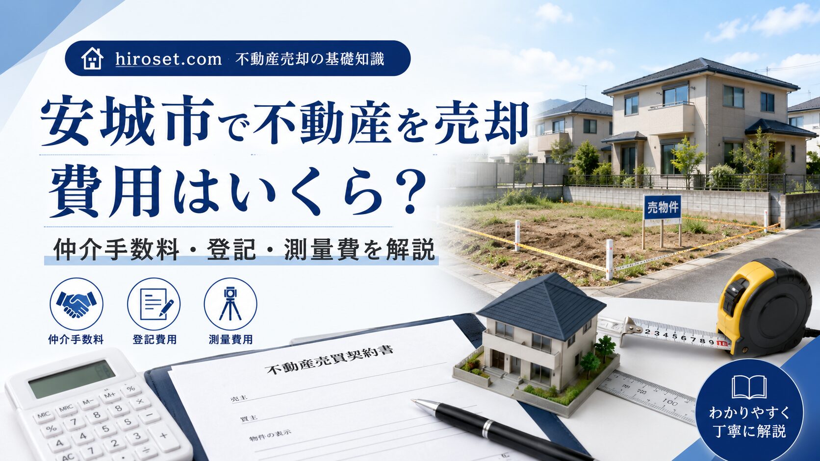 安城市で不動産を売却すると費用はいくら？仲介手数料・登記・測量費を解説