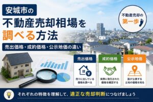 安城市の不動産売却相場を調べる方法｜売出価格・成約価格・公示地価の違い