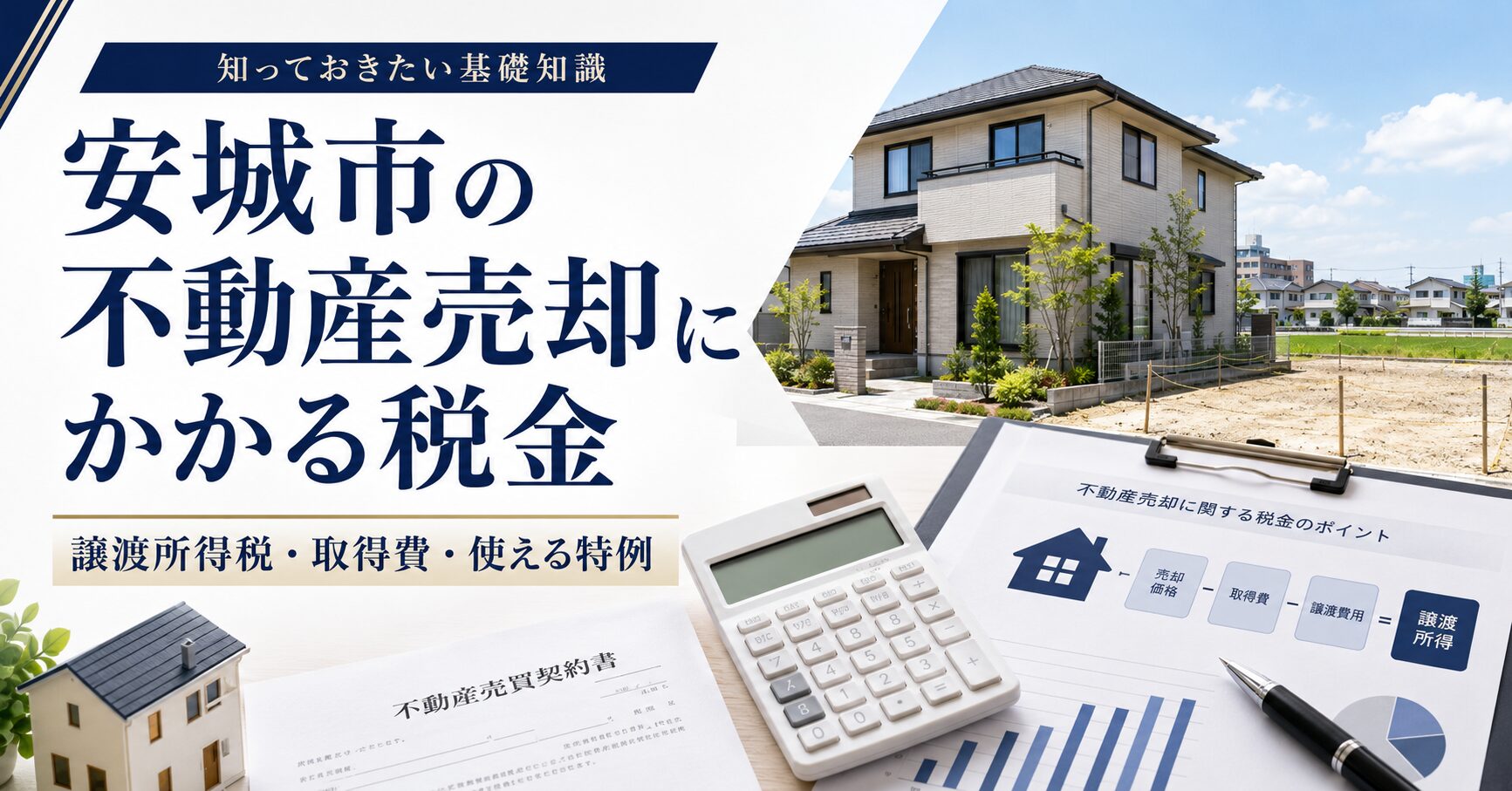 安城市の不動産売却にかかる税金｜譲渡所得税・取得費・使える特例を解説