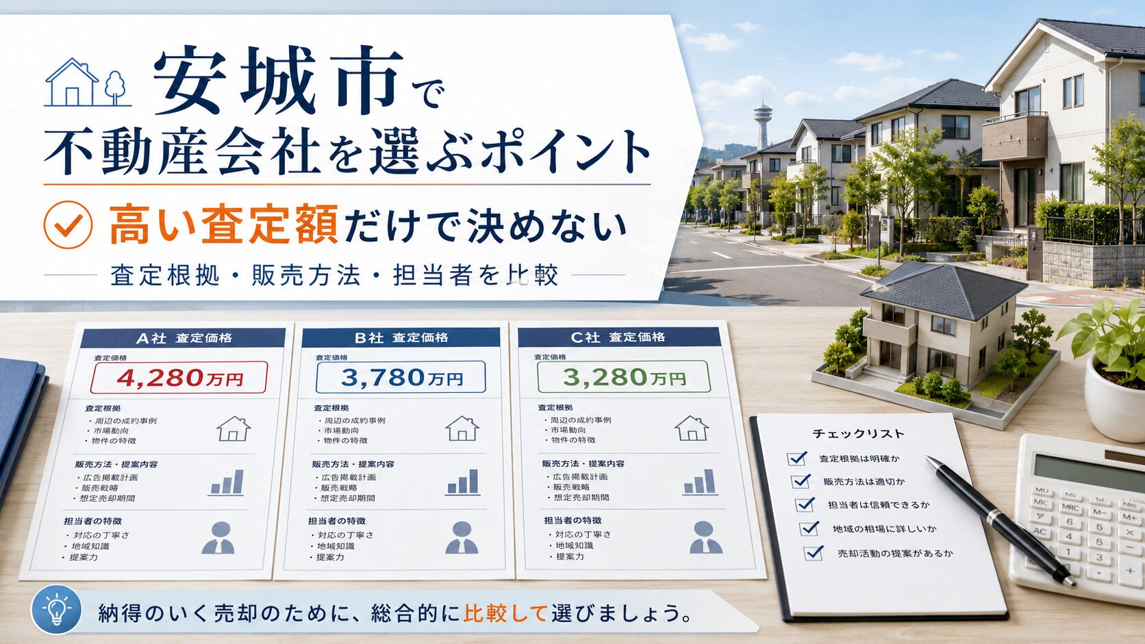 安城市で不動産会社を選ぶポイント｜高い査定額だけで決めてはいけない理由