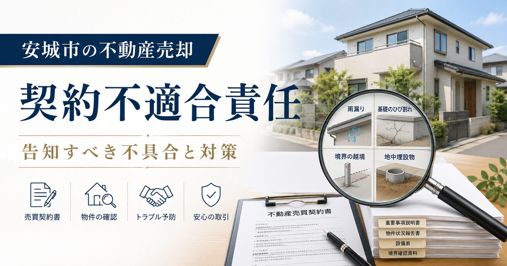 安城市の不動産売却で売主が負う契約不適合責任｜告知すべき不具合と対策