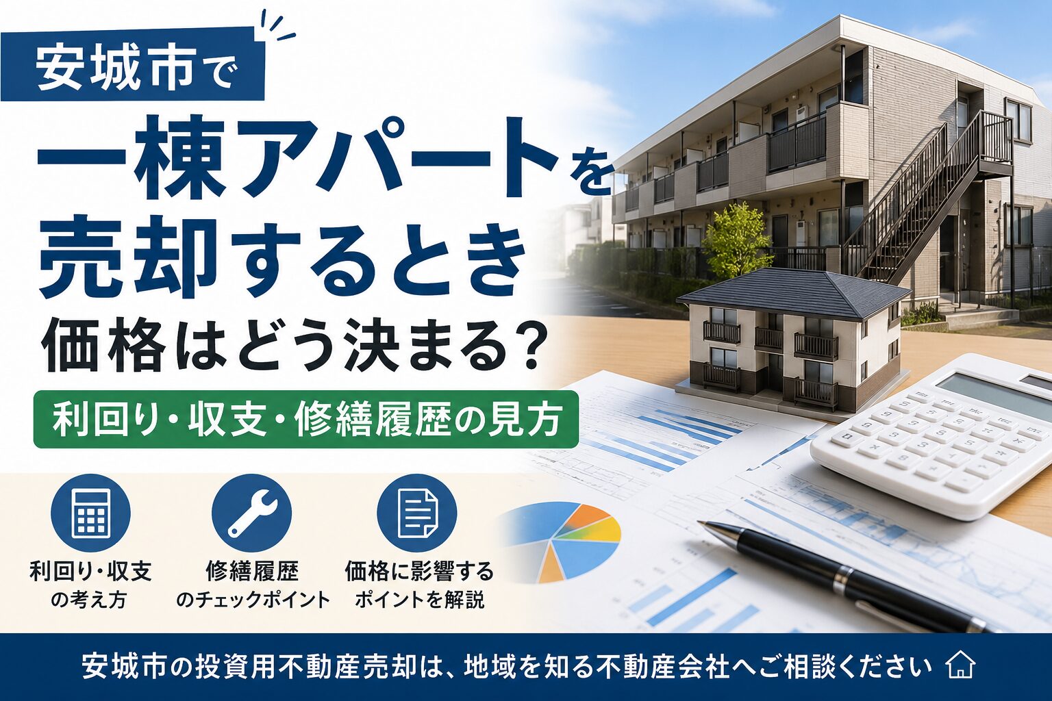 安城市で一棟アパートを売却するとき価格はどう決まる？利回り・収支・修繕履歴の見方