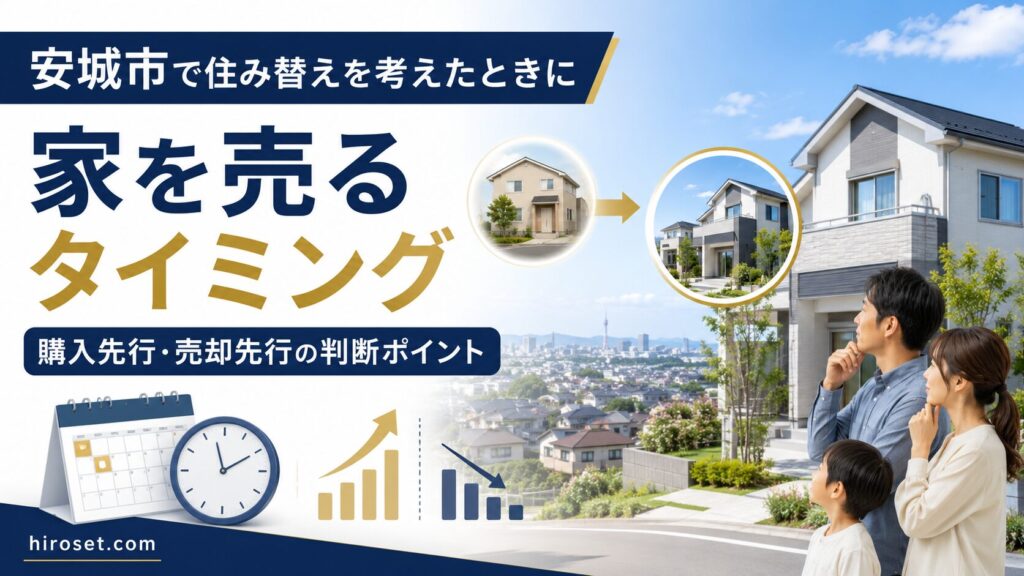 安城市で住み替えを考えたときに家を売るタイミング｜購入先行・売却先行の判断ポイント