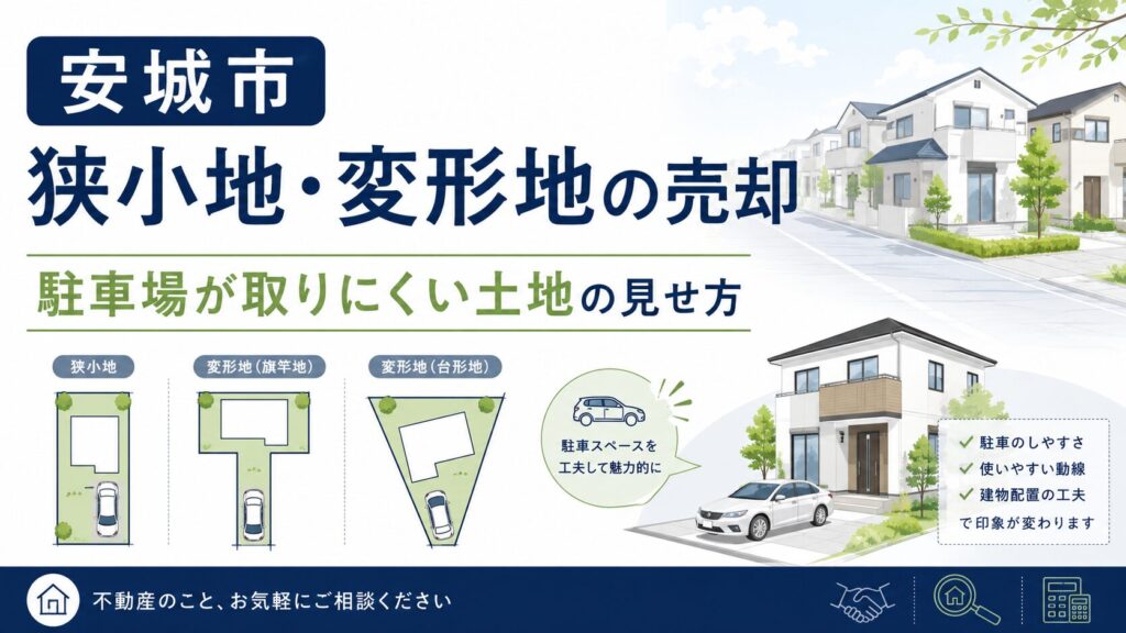 安城市で狭小地・変形地を売る注意点｜駐車場が取りにくい土地の見せ方