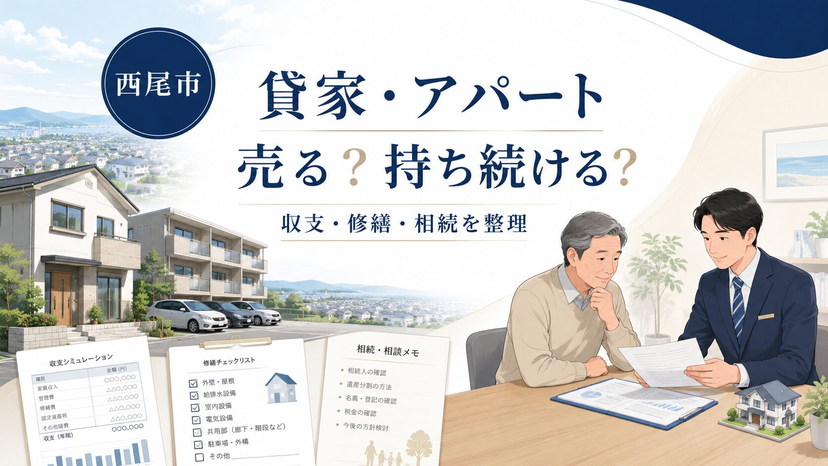 西尾市で貸家やアパートを売るか持ち続けるか迷ったときの判断材料