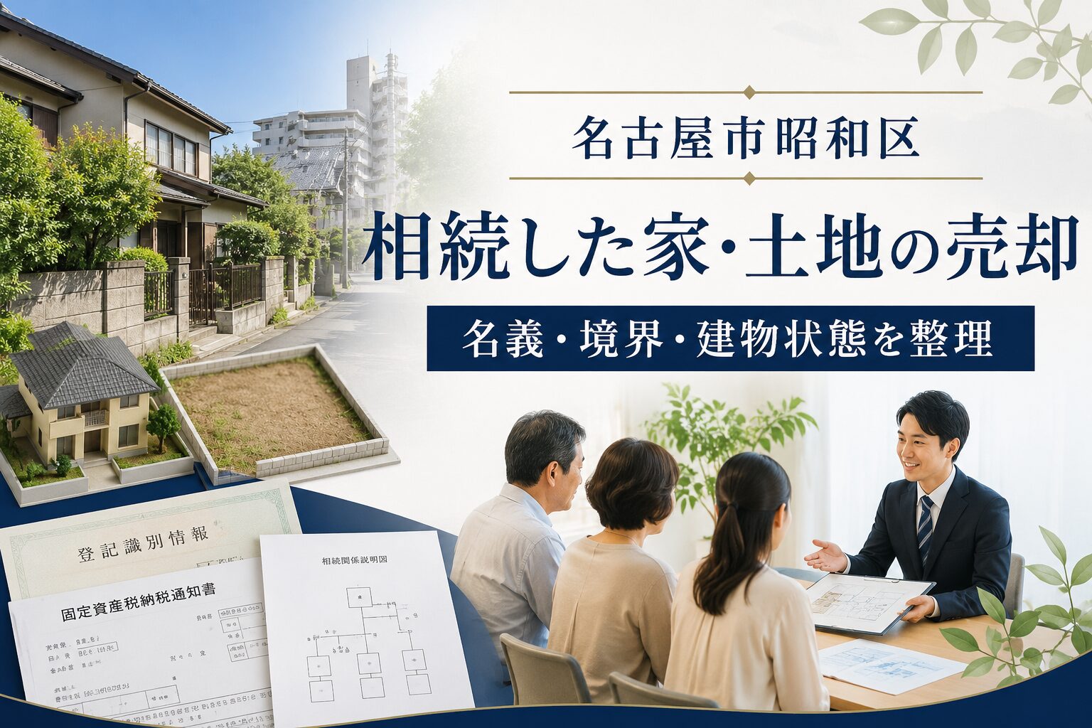 名古屋市昭和区で相続した家や土地を売る前に知っておきたいこと｜家・土地を手放す前の整理ポイント｜名義・境界・税金の注意点